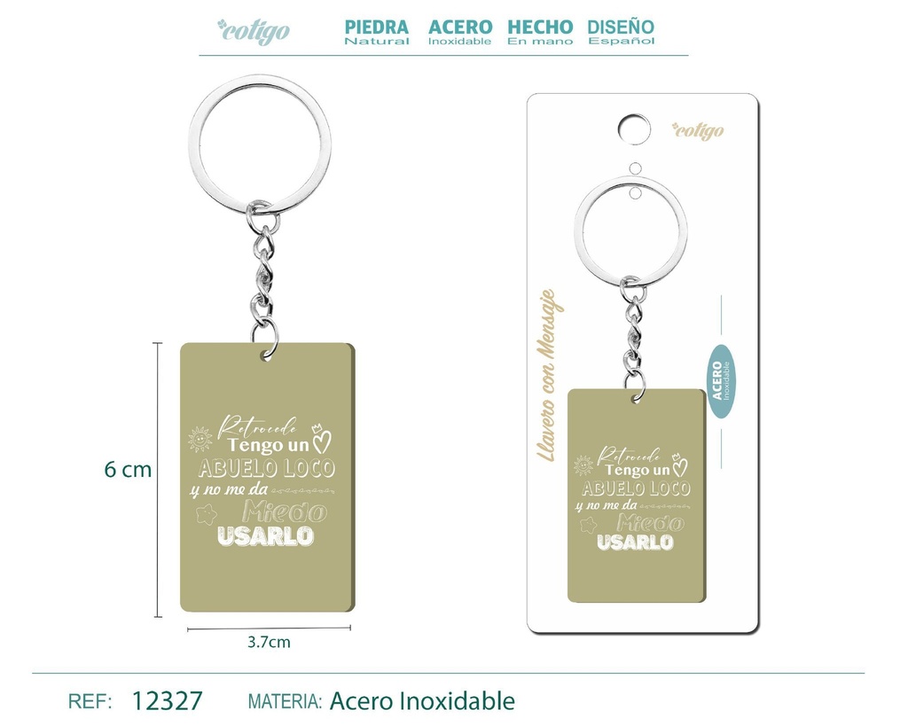 Llavero colorido con mensaje y accesorio de acero - Artículos de regalo