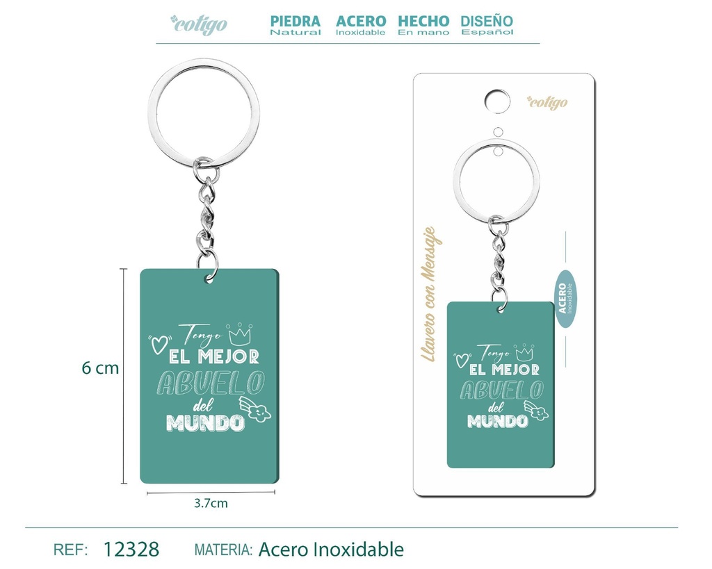 Llavero con mensaje colorido con accesorio de acero - Accesorios y llaveros