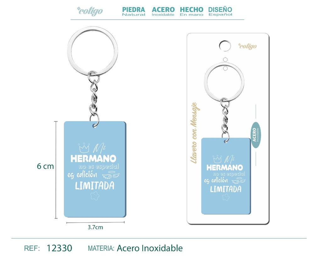 Llavero con mensaje y accesorio de acero - Accesorios personales y de regalo