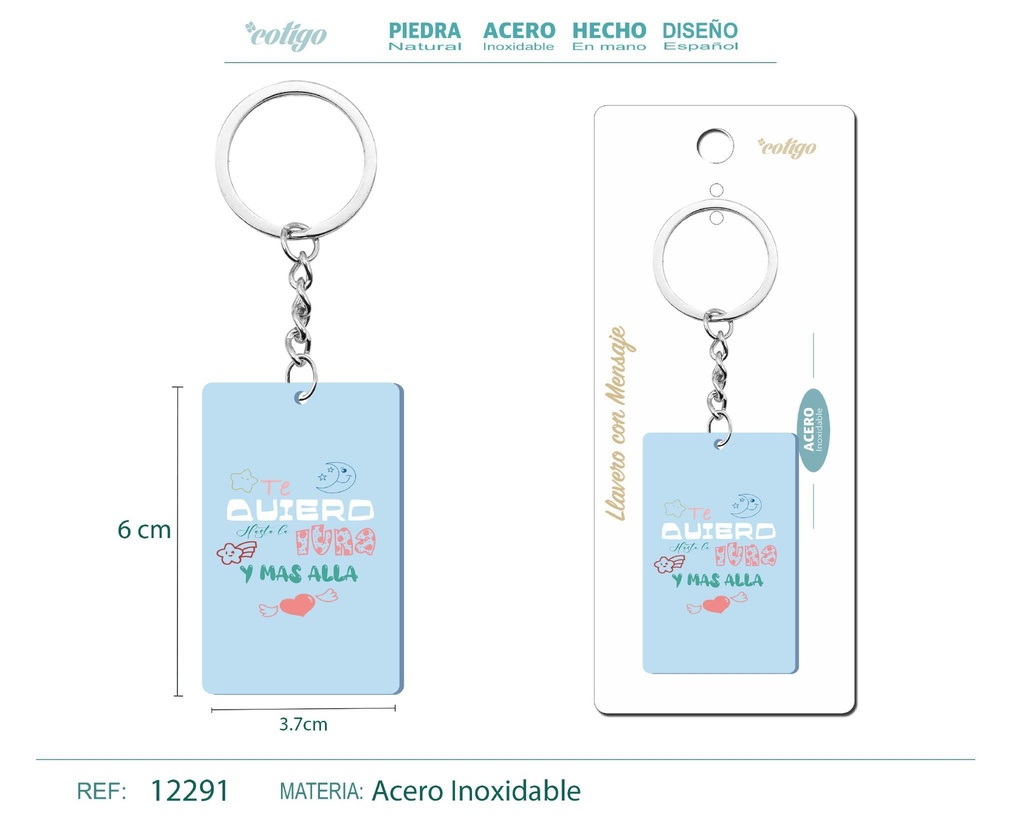 Llavero con mensaje y accesorio de acero - Accesorios personales y de regalo