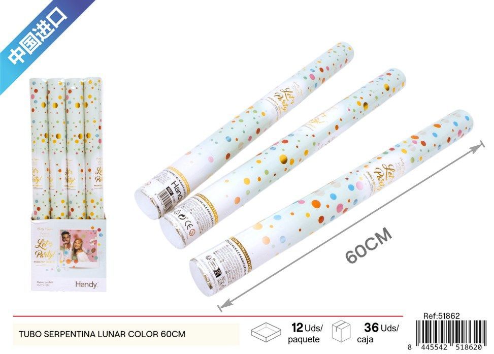 Tubo de serpentina de puntos de colores 60 cm - Artículos de fiesta