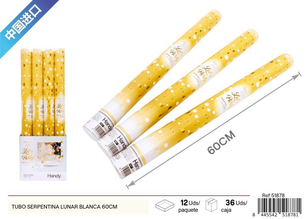 Tubo de serpentina blanca de puntos 60 cm - Artículos de fiesta