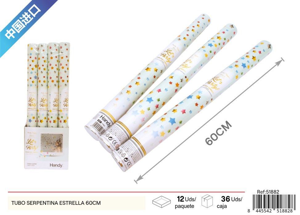 Tubo de serpentina estrellada 60 cm - Artículos de fiesta