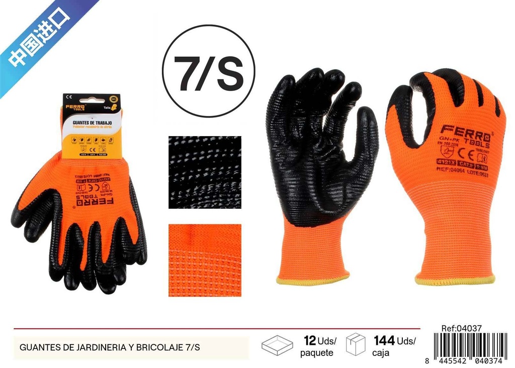 Guantes de jardinería y bricolaje 7/S con 13 agujas - Herramientas de trabajo y seguridad