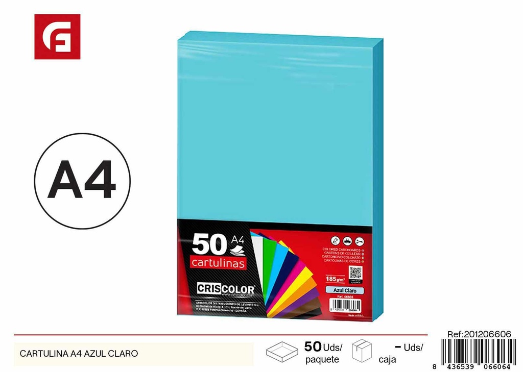Cartulina A4 azul claro - Materiales de manualidades