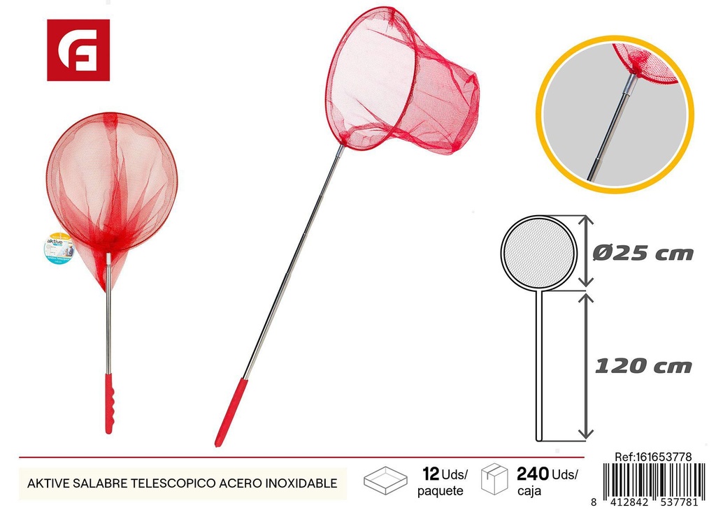 Salabre telescópico de acero inoxidable - Accesorios de piscina