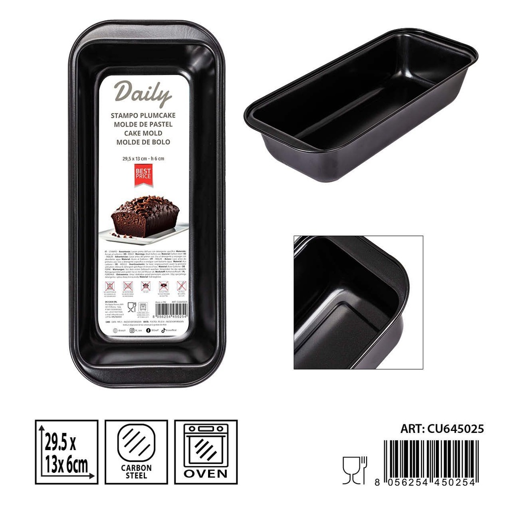 Bandeja molde rectangular 29.5x13x6 cm - Utensilios de cocina y herramientas