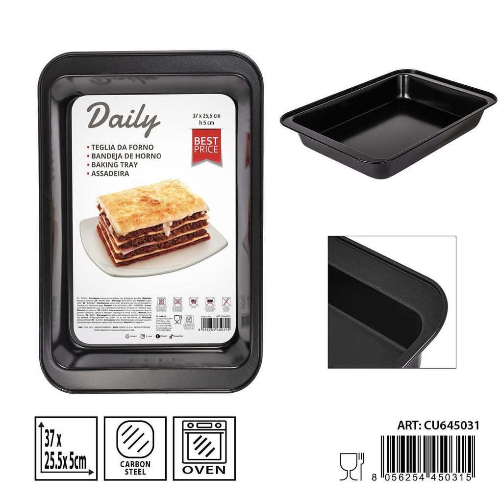 Bandeja de horno rectangular 37x25.5x5 cm - Utensilios de cocina y herramientas