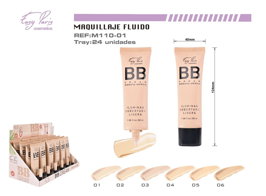 Base BB Cream ligera 24/U 288/U - Maquillaje y cosméticos