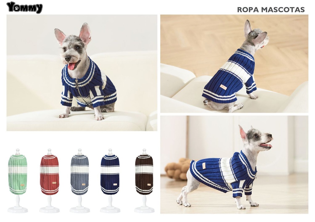 Jersey con cremallera para mascotas XS 20 cm - Ropa de invierno para mascotas y suéteres