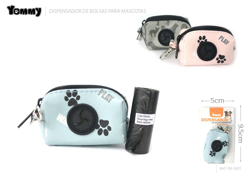 Portabolsas de basura para mascotas (incluye una bolsa) 9.5x5x4 cm - Accesorios para mascotas