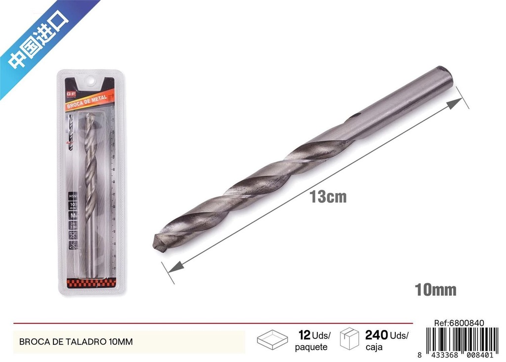 Broca de taladro 10 mm - Herramientas de perforación