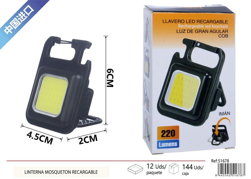 Lintera mosquetón recargable - Electrónica y luces