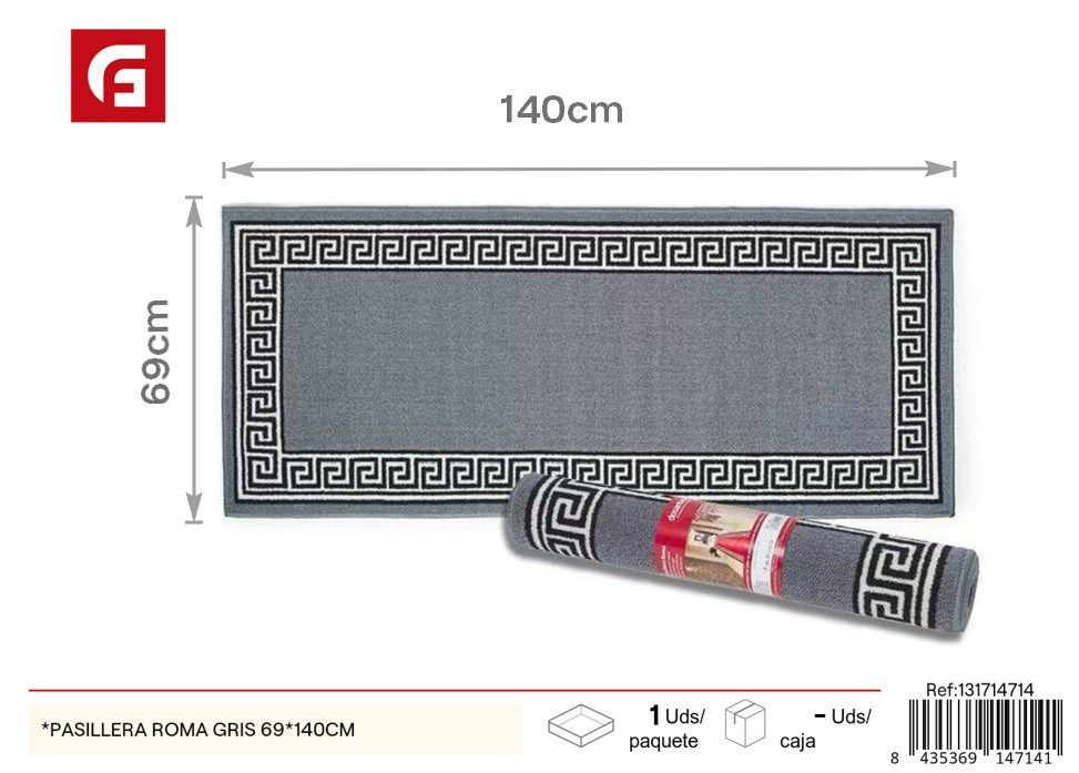 Pasillera Roma gris 67x140 cm - Alfombras decorativas y textiles para el hogar