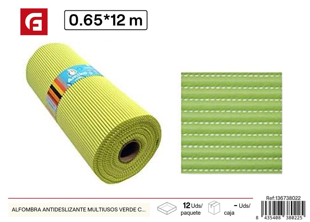 Alfombra antideslizante multiusos verde caqui - Textiles para el hogar