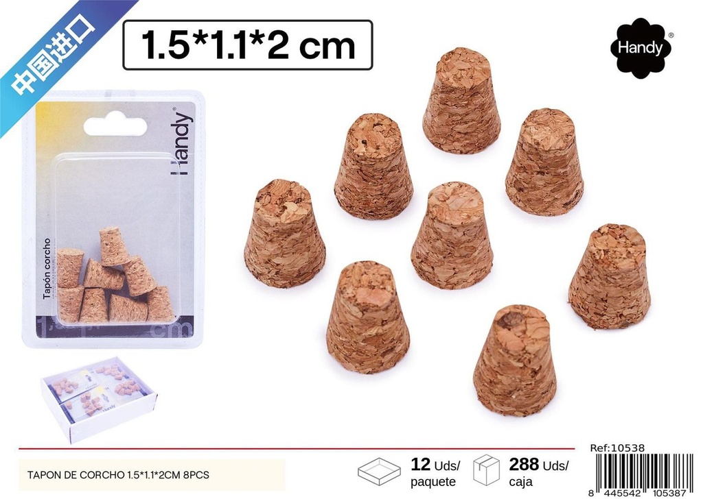 Tapon de corcho 1.5*1.1*2cm 8pcs - Accesorios de cocina