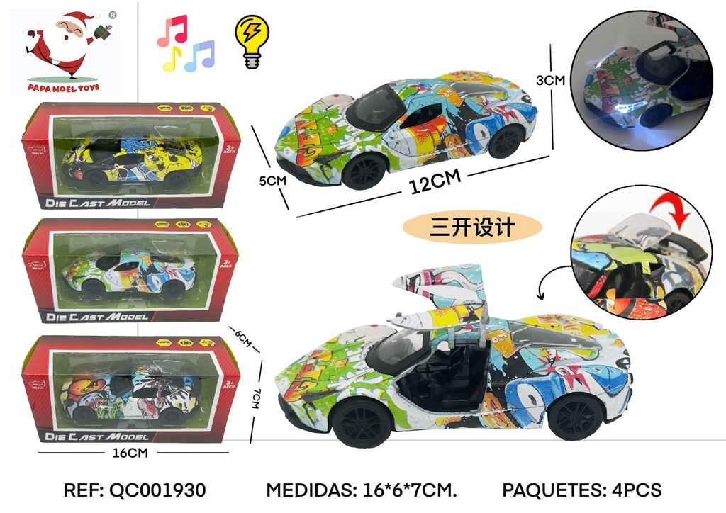 Coche de metal con luz y sonido - Juguetes de vehículos y coches