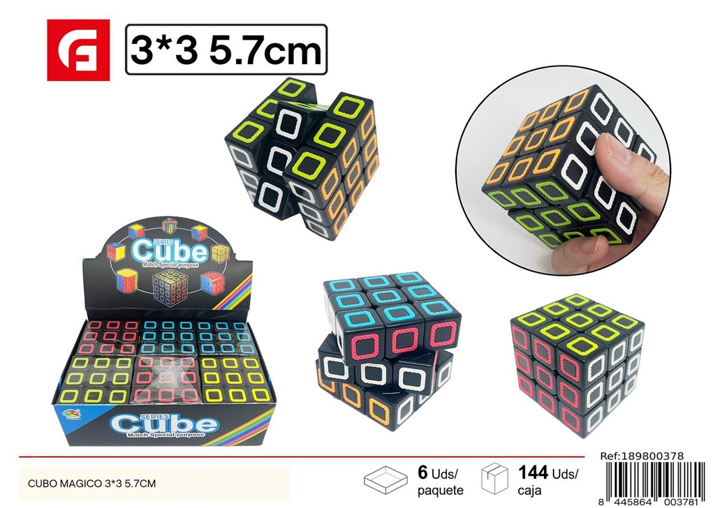 Cubo mágico 3x3 de 5.7 cm- Juguetes lúdicos y desafíos