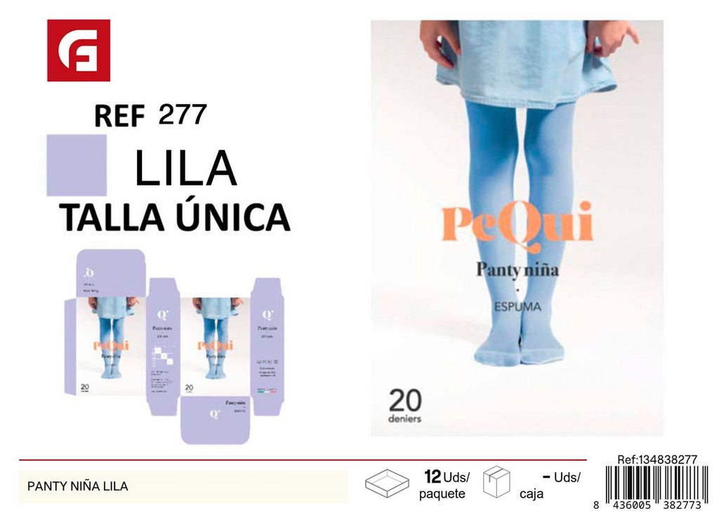 Panty niña lila- Accesorios de costura y mercería