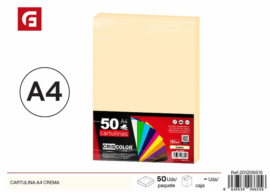 Cartulina A4 crema - Papel para manualidades  