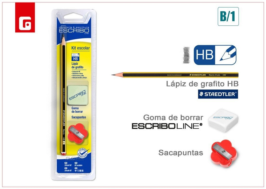 Lápiz Nori con goma Milan B/1 - Materiales de oficina y escritura