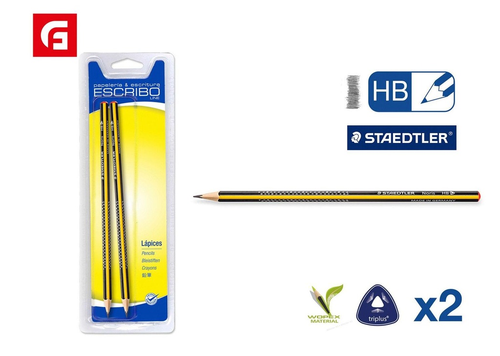 Lápices Staedtler HB2- Material escolar y escritura