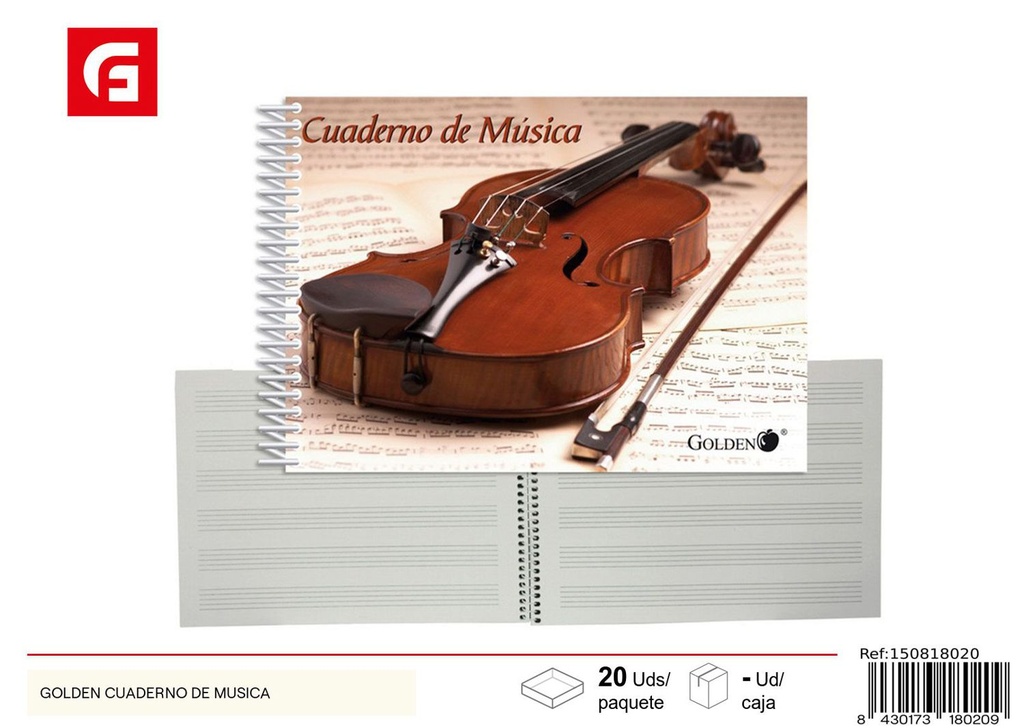 Cuaderno de música "Golden"- Material escolar y cuadernos