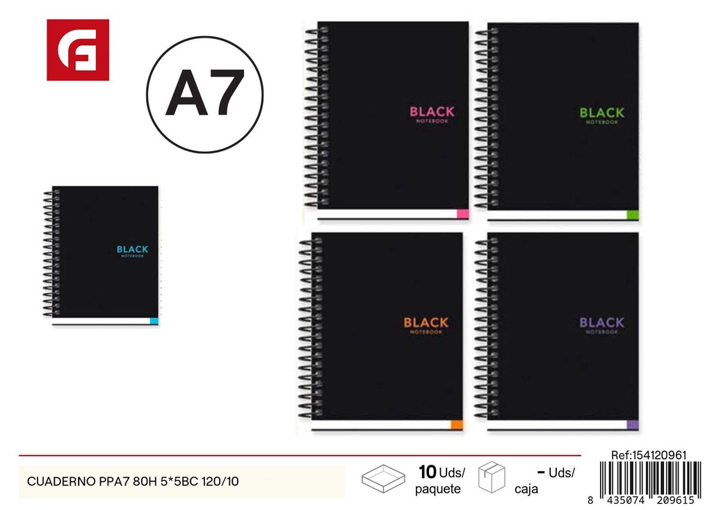 Cuaderno 80 páginas 5*5BC 120/10- Material escolar y cuadernos