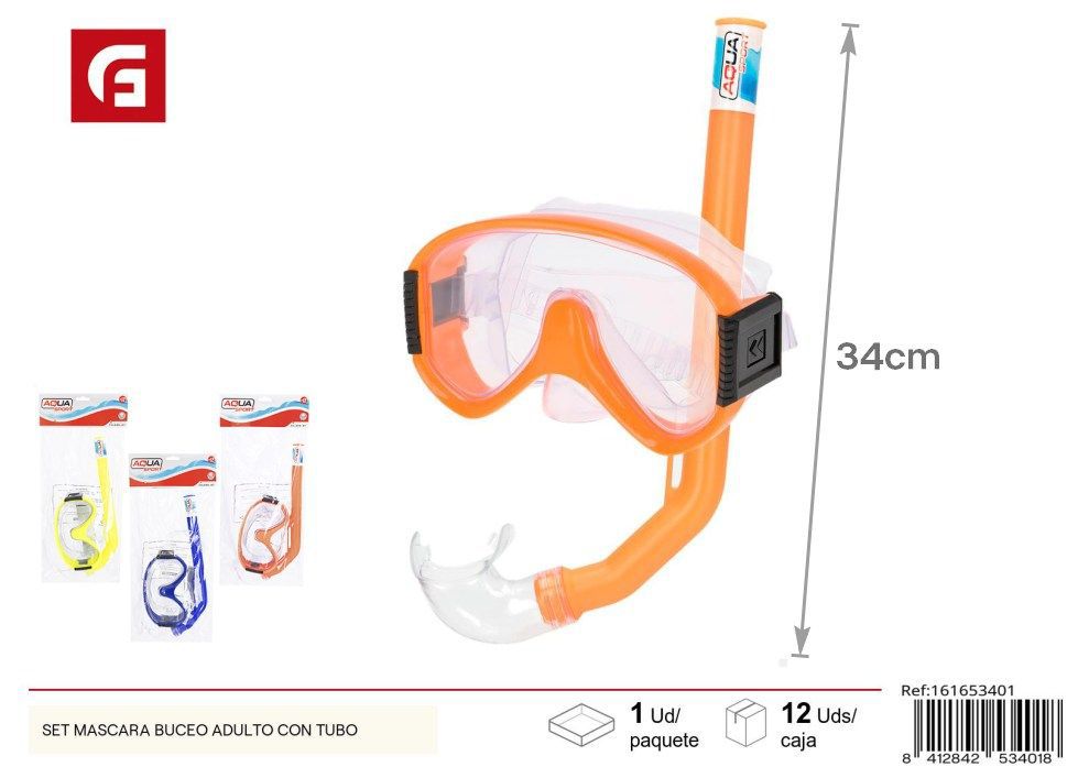 Set de máscara de buceo para adultos con tubo - Natación