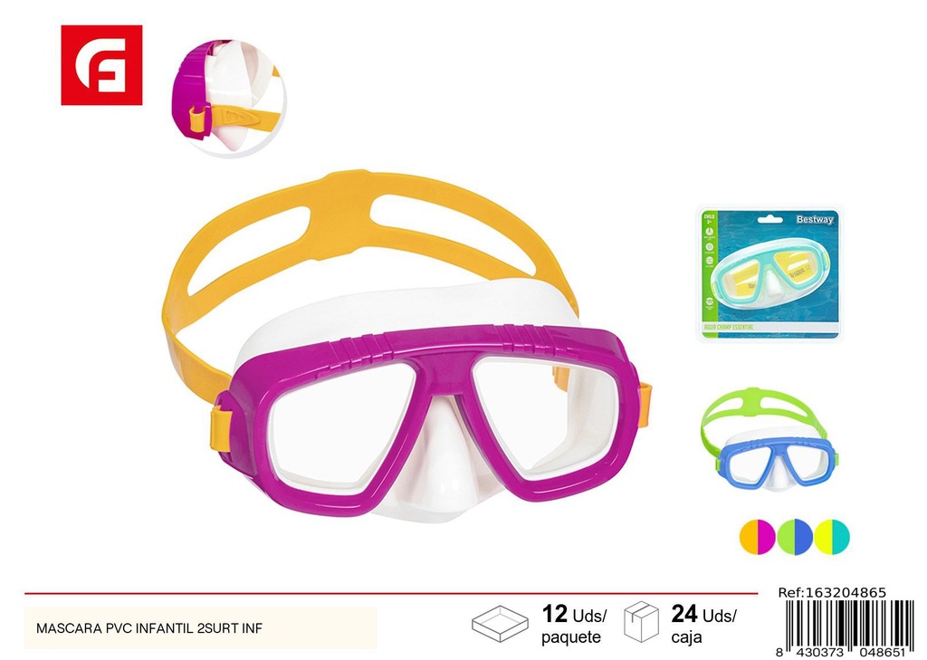 Máscara de PVC infantil surtido 2 colores - Equipamiento de natación