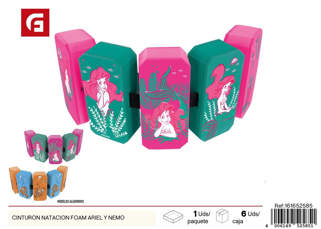 Cinturón de natación inflable Ariel y Nemo - Accesorios de verano y juguetes inflables