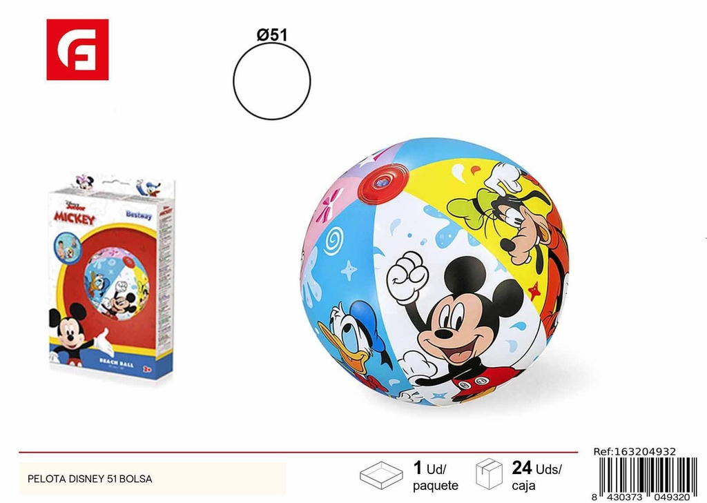 Pelota Disney 51 cm en bolsa - Juguetes de verano
