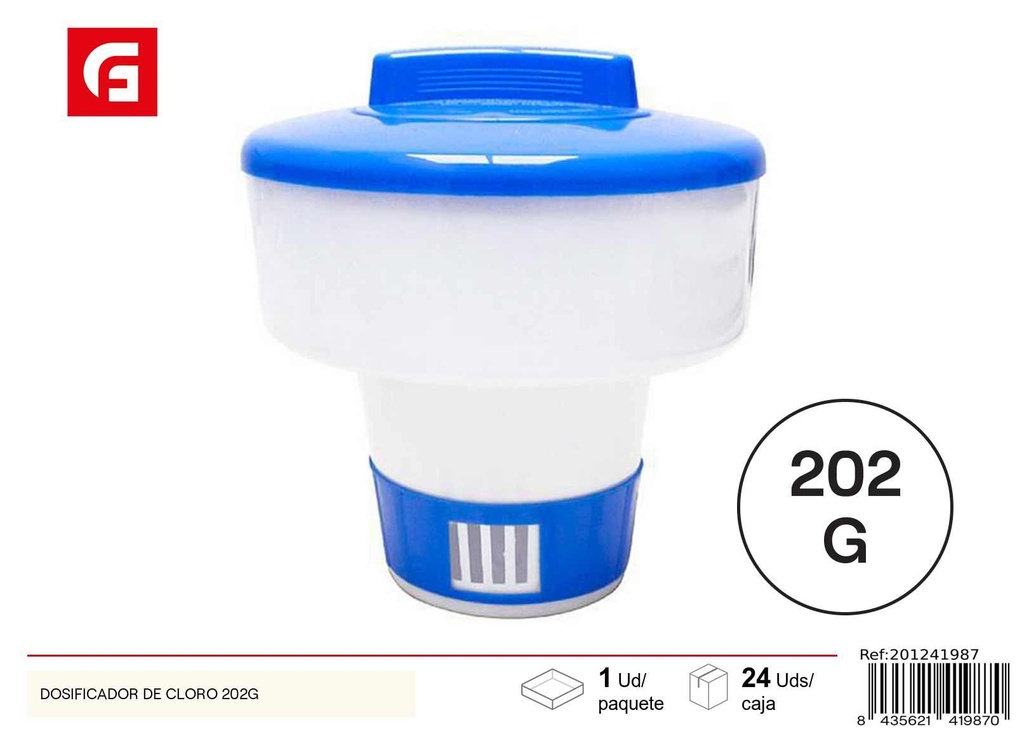 Dosificador de cloro para piscina 202g - Accesorios de piscina