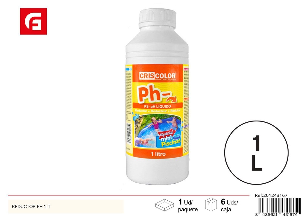 Reductor de pH para piscina 1 L - Productos de tratamiento para piscinas