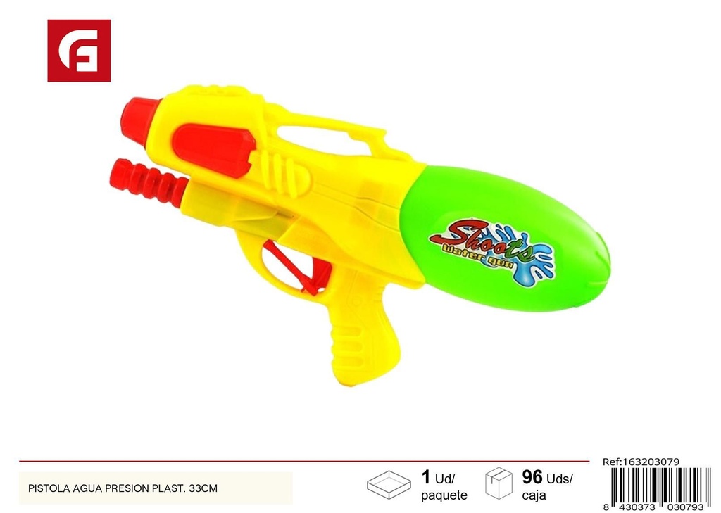 Pistola de agua presión plástico 33 cm - Juguetes de verano