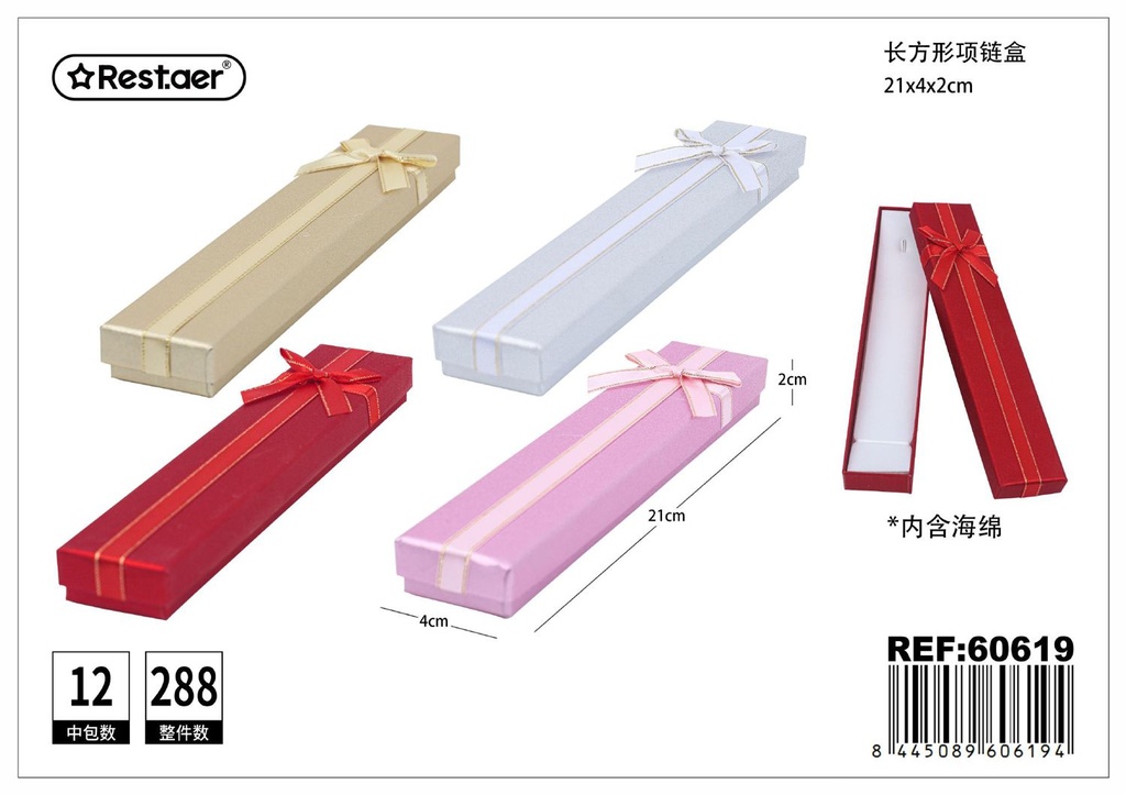 Caja de regalo rectangular para collar - Artículos de regalo