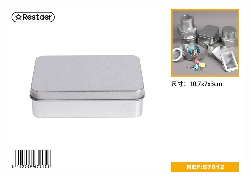 Caja de metal rectangular 10.7*7*3 cm - Artículos de regalo