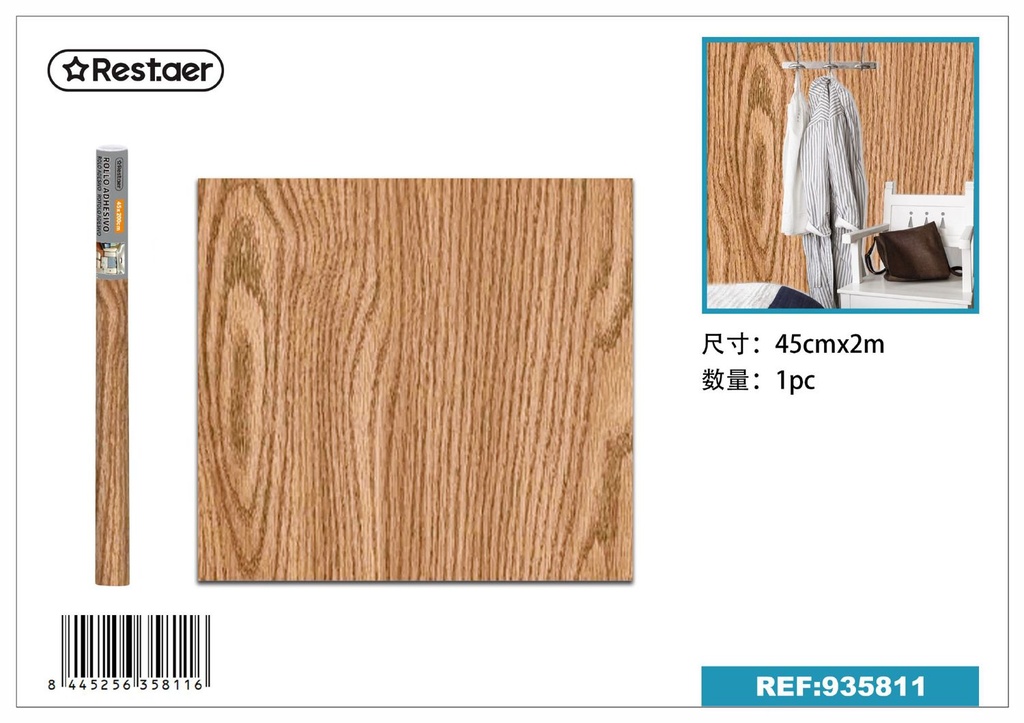 Rollo de papel tapiz adhesivo 45CM*2.0M - Artículos de decoración