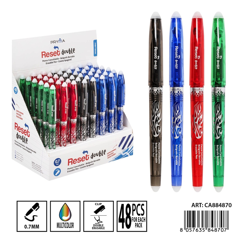 Bolígrafo borrable goma doble 0.7 mm ass. - Escritorio y material de escritura