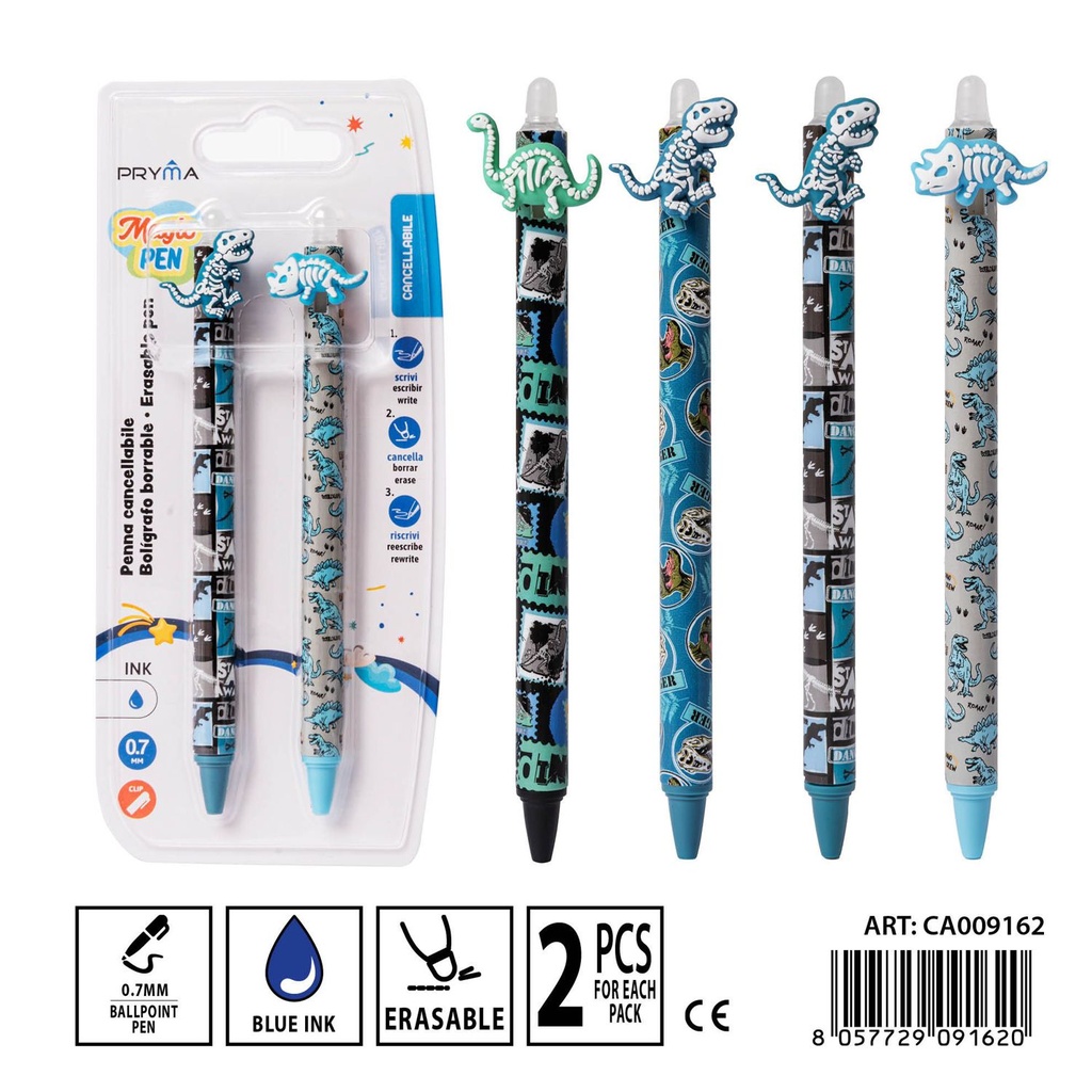Bolígrafo borrable 0.7mm 2 unidades azul - Herramientas de escritura y papelería
