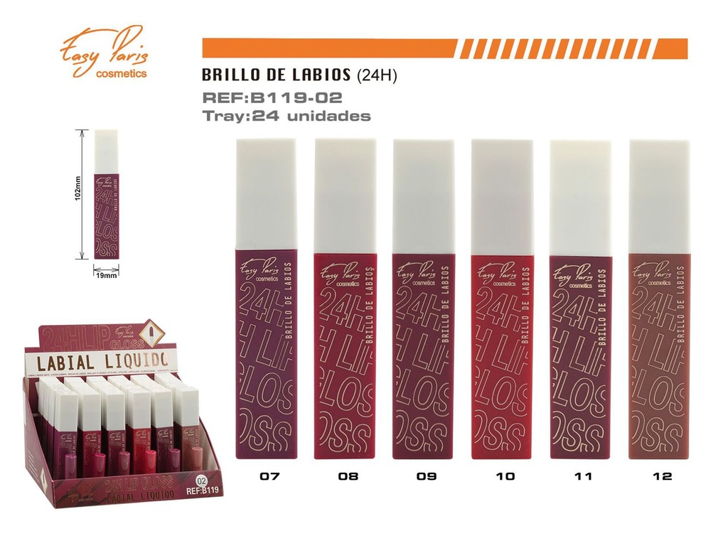 Lips gloss kiss 24 horas 24 unidades - Cosmética y maquillaje