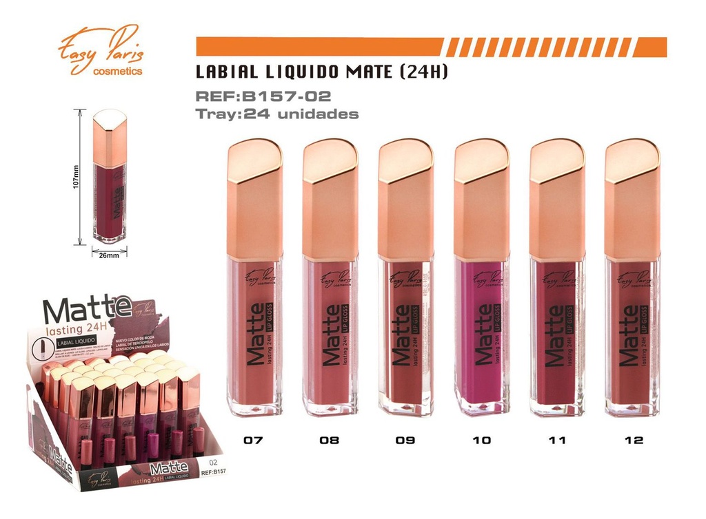 Lip gloss 24 horas 24 unidades - Cosmética y maquillaje