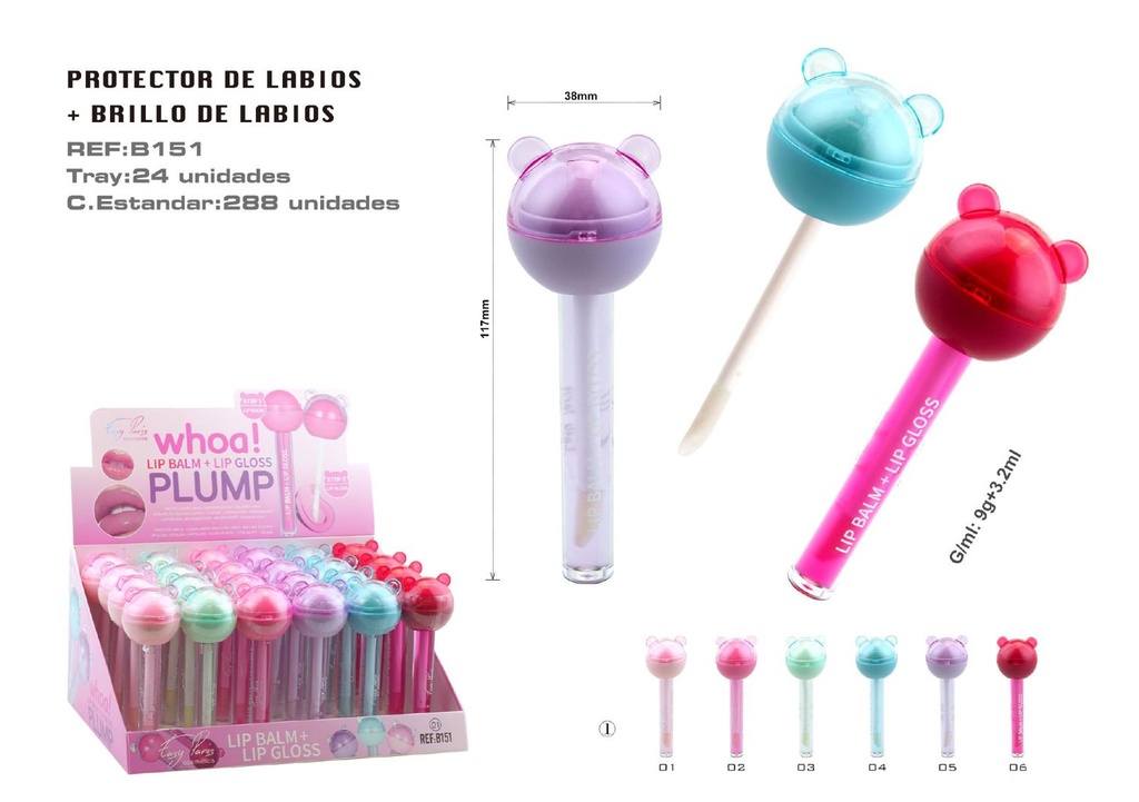 Barras de labios + protector labial 24 unidades - Cosmética y cuidado personal