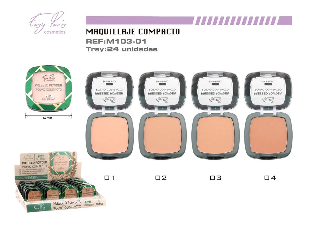 Maq. compacto 24 horas 24 unidades - Cosmética y maquillaje