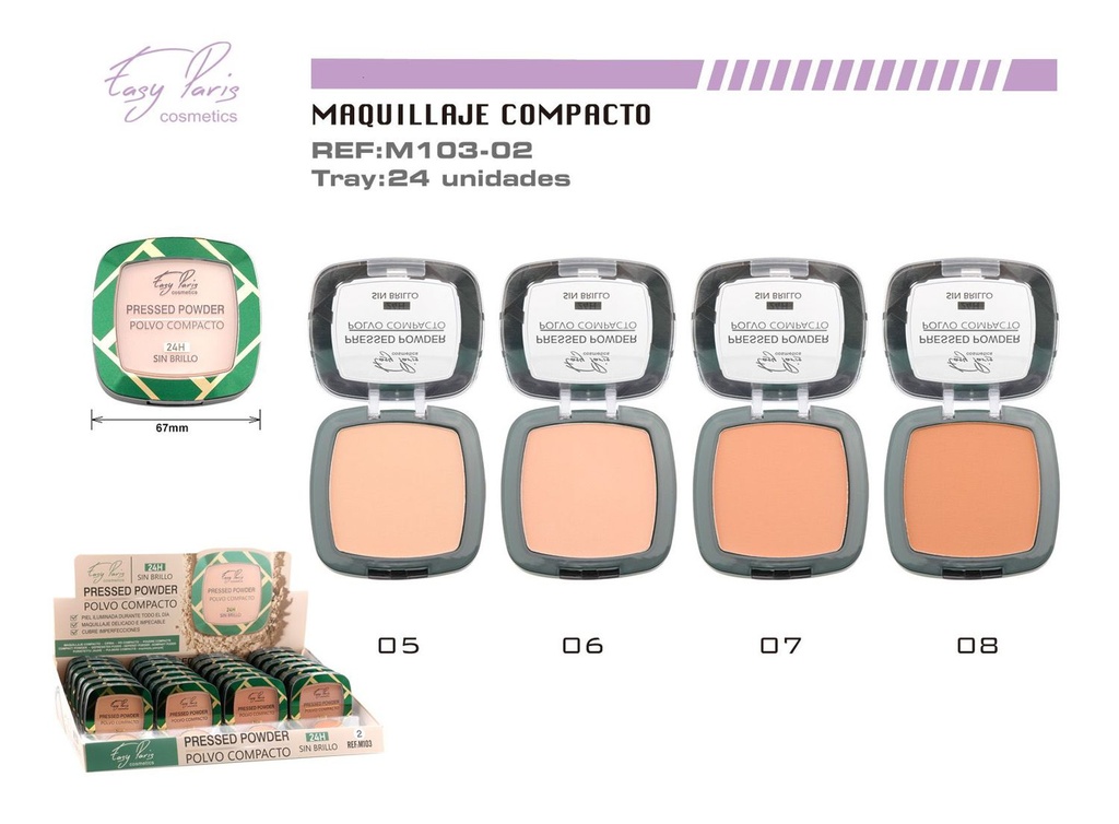 Maq. compacto 24 horas 24 unidades - Cosmética y maquillaje