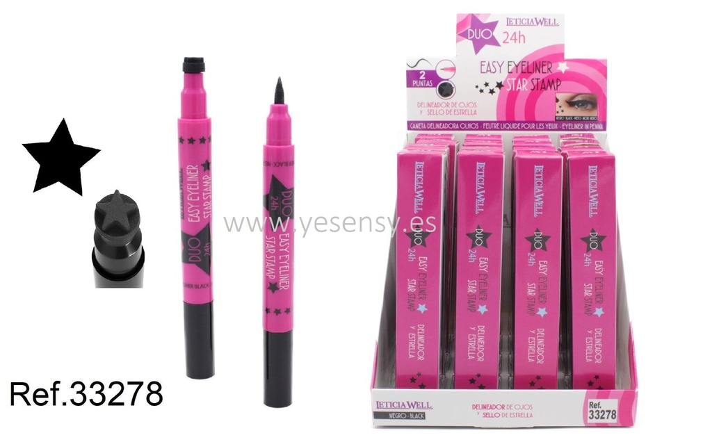 Rotulador ojos negro corazón 16 unidades 33278 - Cosmética y maquillaje