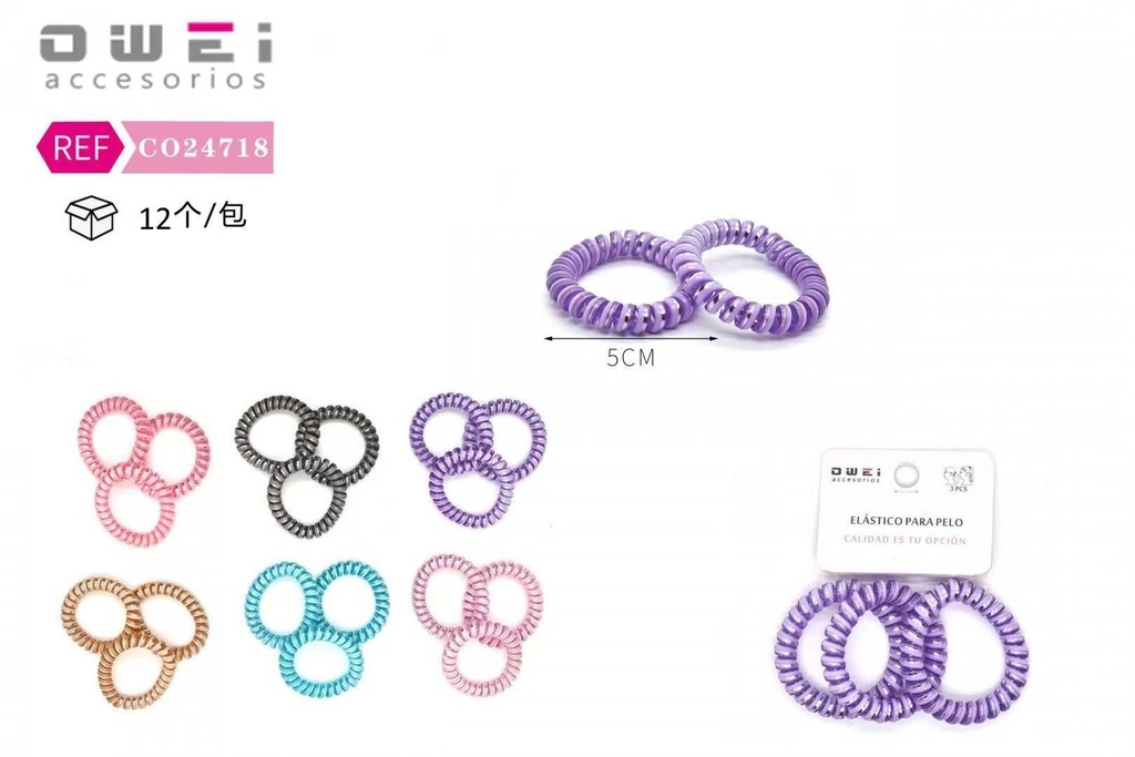 Coletero cable 12 unidades CO24718 - Accesorios de pelo y moda