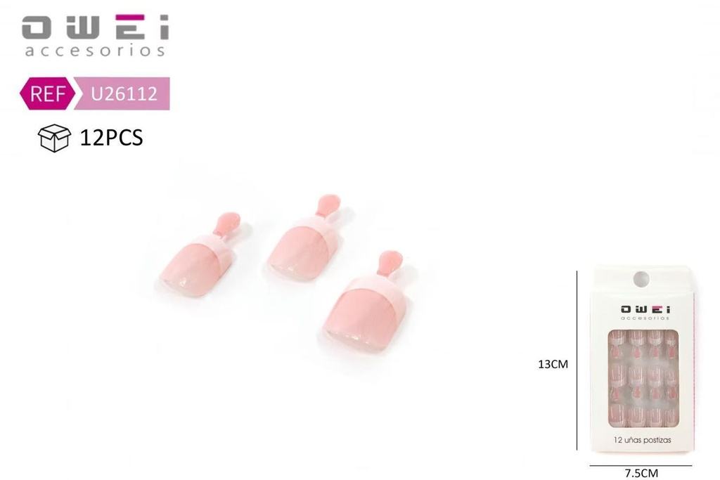 Uñas postizas pink 12/U U26111 - Accesorios de manicura
