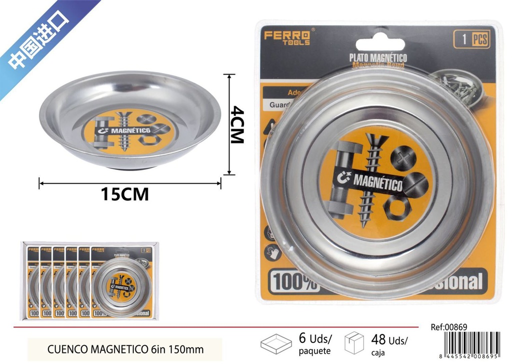 Cubierto magnético de acero inoxidable 6 pulgadas 150 mm - Herramientas de ferretería