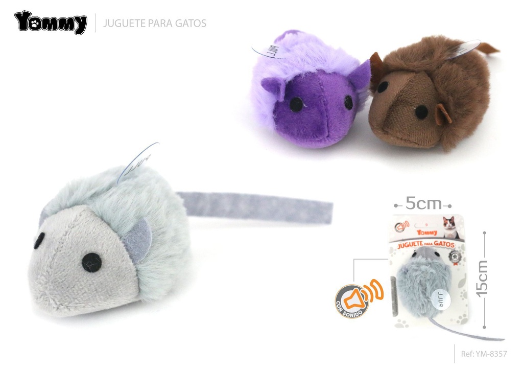 Juguete para gatos en forma de ratón que emite sonido 15*5 cm - Juguetes interactivos para gatos